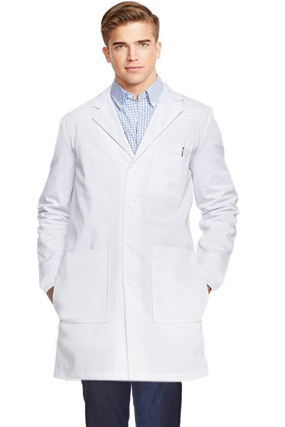 POPLIN LABCOAT UNISEX FULL SLEEVE WITH PLASTIC BUTTONS 3 FRONT POCKETS